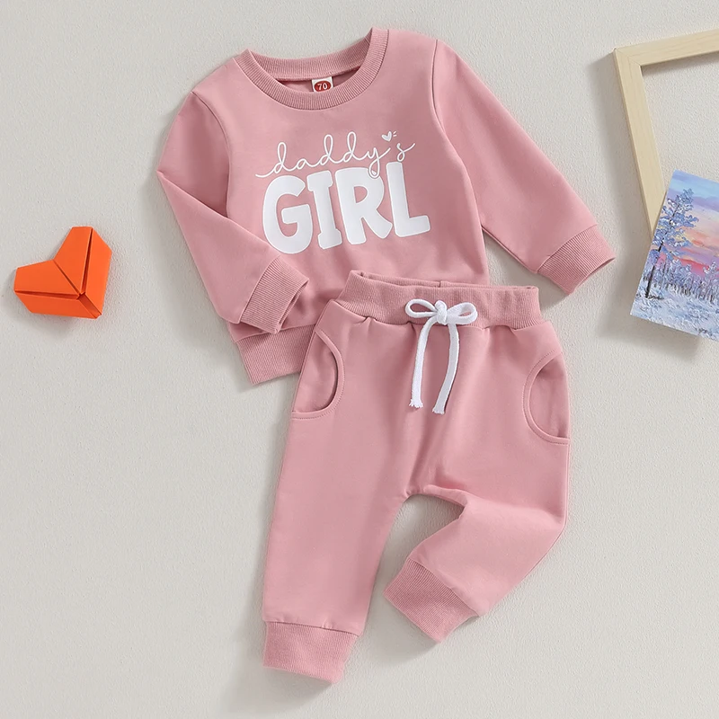 ToddlerBabyGirlFallClothesLetterPrintPulloverSweatshirtand