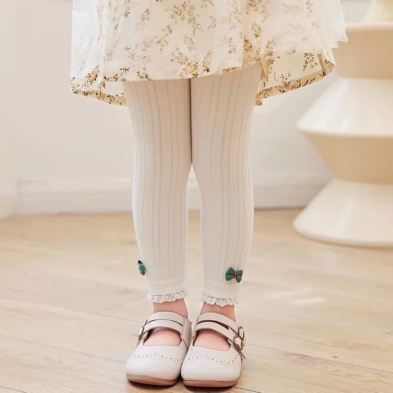 소녀 레깅스 가을 바지, 팬티 스타킹, 어린이 바지, 꽃 면 뜨게 바지, 레깅스 용수철
