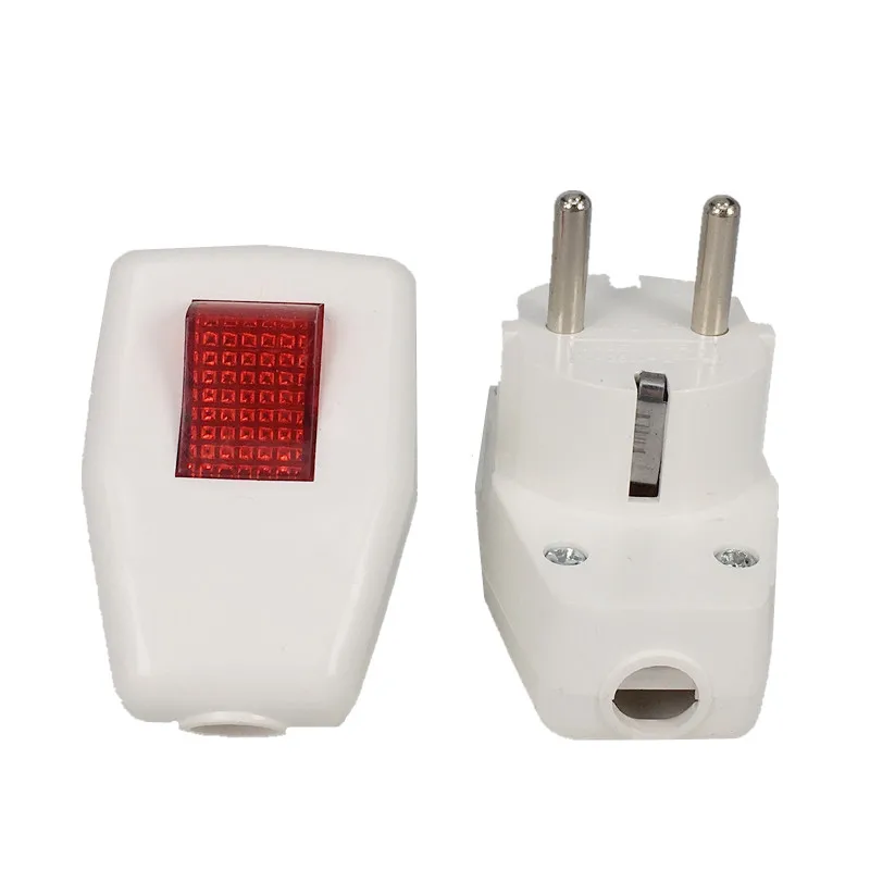 EU Rewireable Adapter Whith LED Light ON/OFF Switch Electrical Socket ...