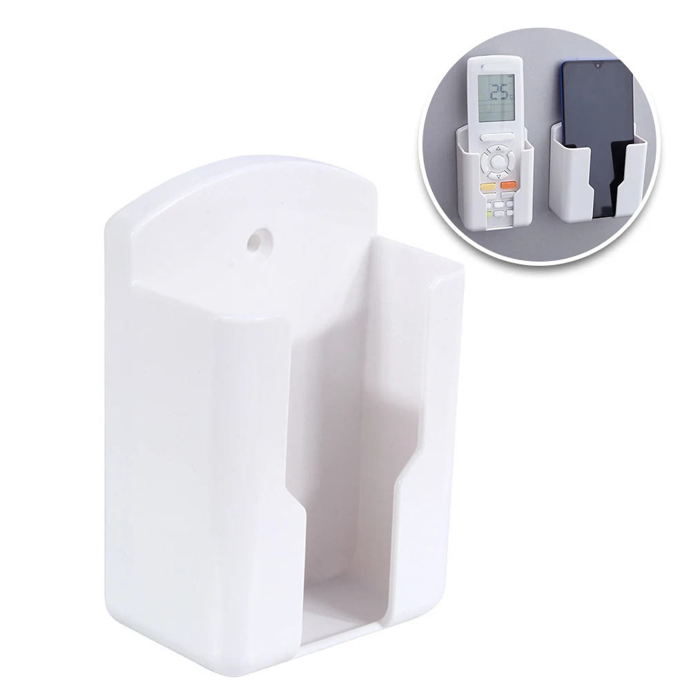 

Universal White Air Conditioner Remote Control Holder Wall Mounted Box Storage Mobile Phone Plug Holder