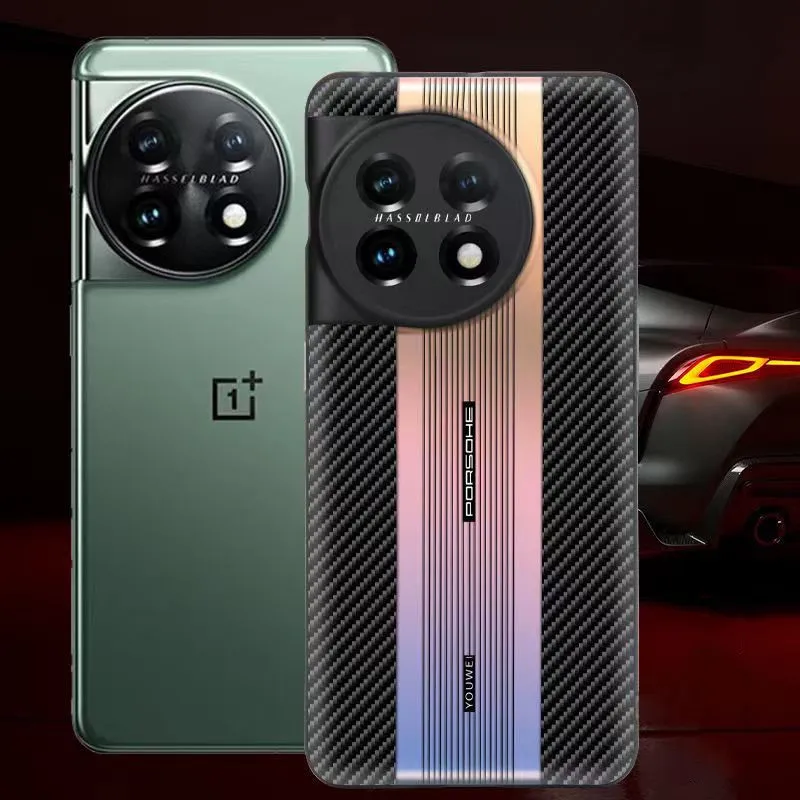 

Для Oneplus 11 чехол Новинка углеродное волокно точное отверстие объектив полное покрытие лазерный градиент ультратонкий для Oneplus Ace 2 Ace Pro Funda