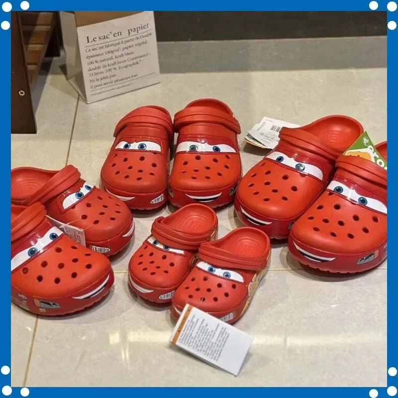 

Disney Молния Маккуин Пиксар мультфильм Твердые pantofole непромокаемые кроссовки для пляжа с открытым носком Повседневная обувь