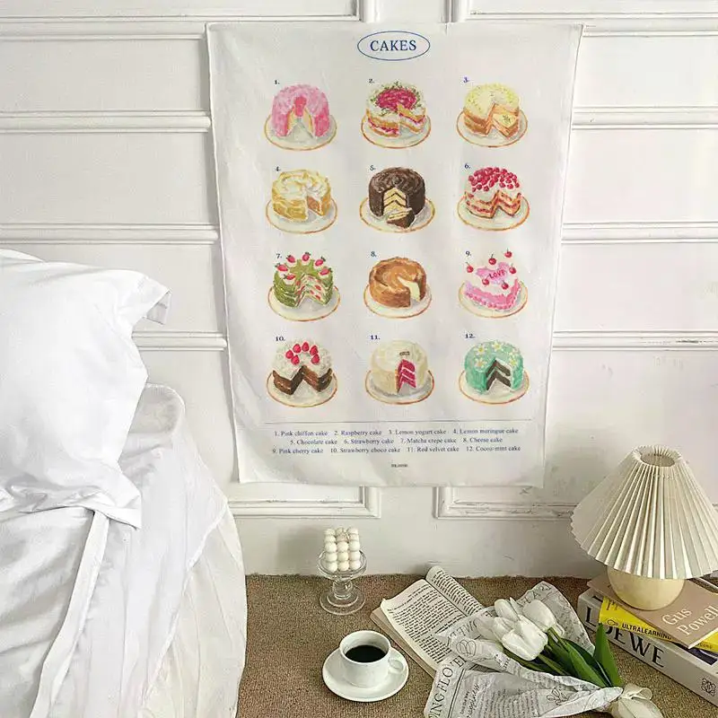 Description Picture 5 of itemKorean Small Tapestry Background Cloth Cartoon Hanger Tapestries Girl Bedroom Decoration Photo Props Cute Hanging Cloth 태피스트리