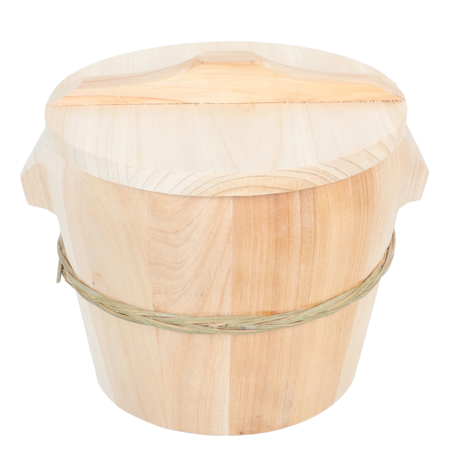 

1Pc Wooden Steaming Rice Steamer Steamed Rice Bucket with Handle