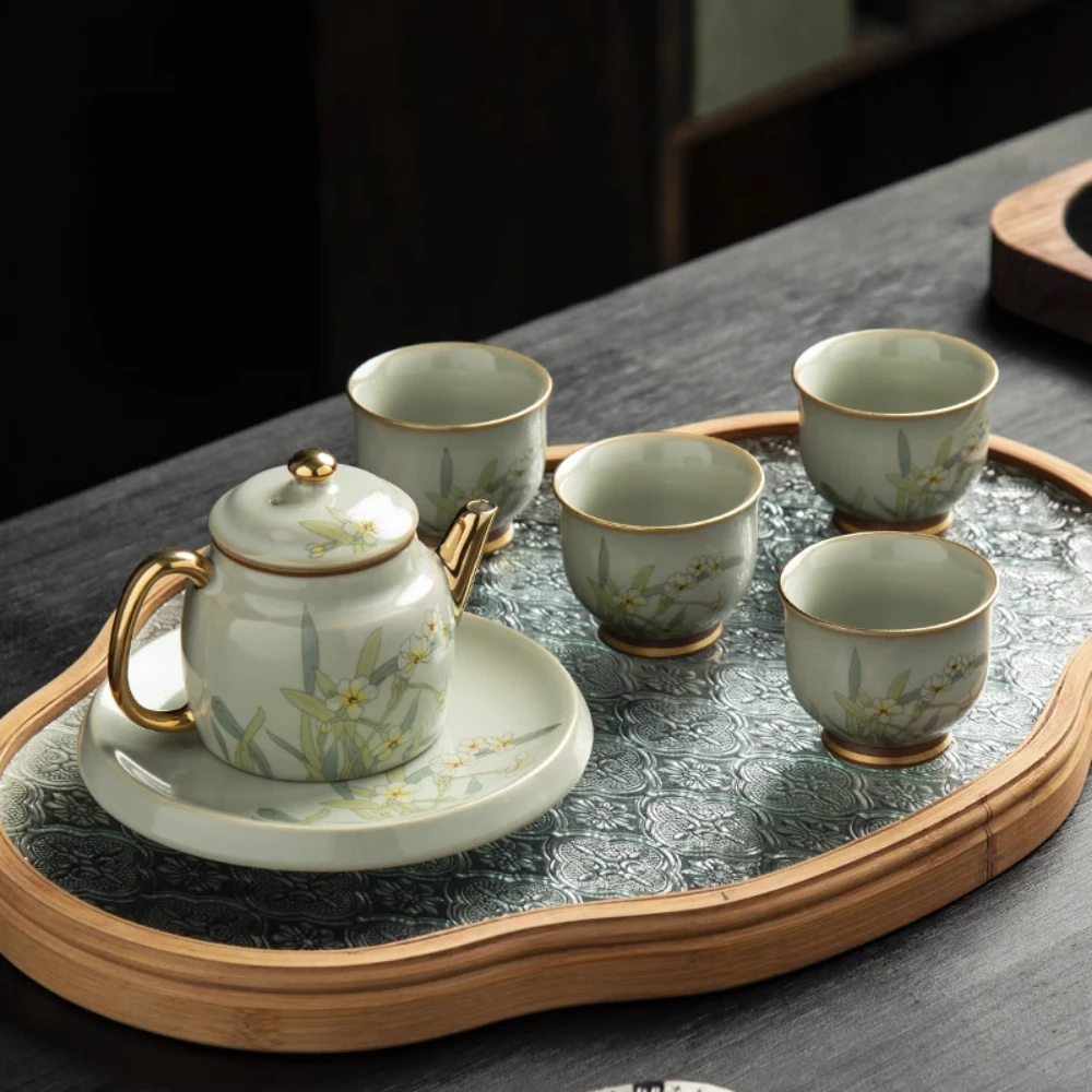 Storage Luxury Tea Tray Replacement Calligraphy Office Kettle Tea Tray Ceramic Serving Vassoio Da Portata Home Decoration
