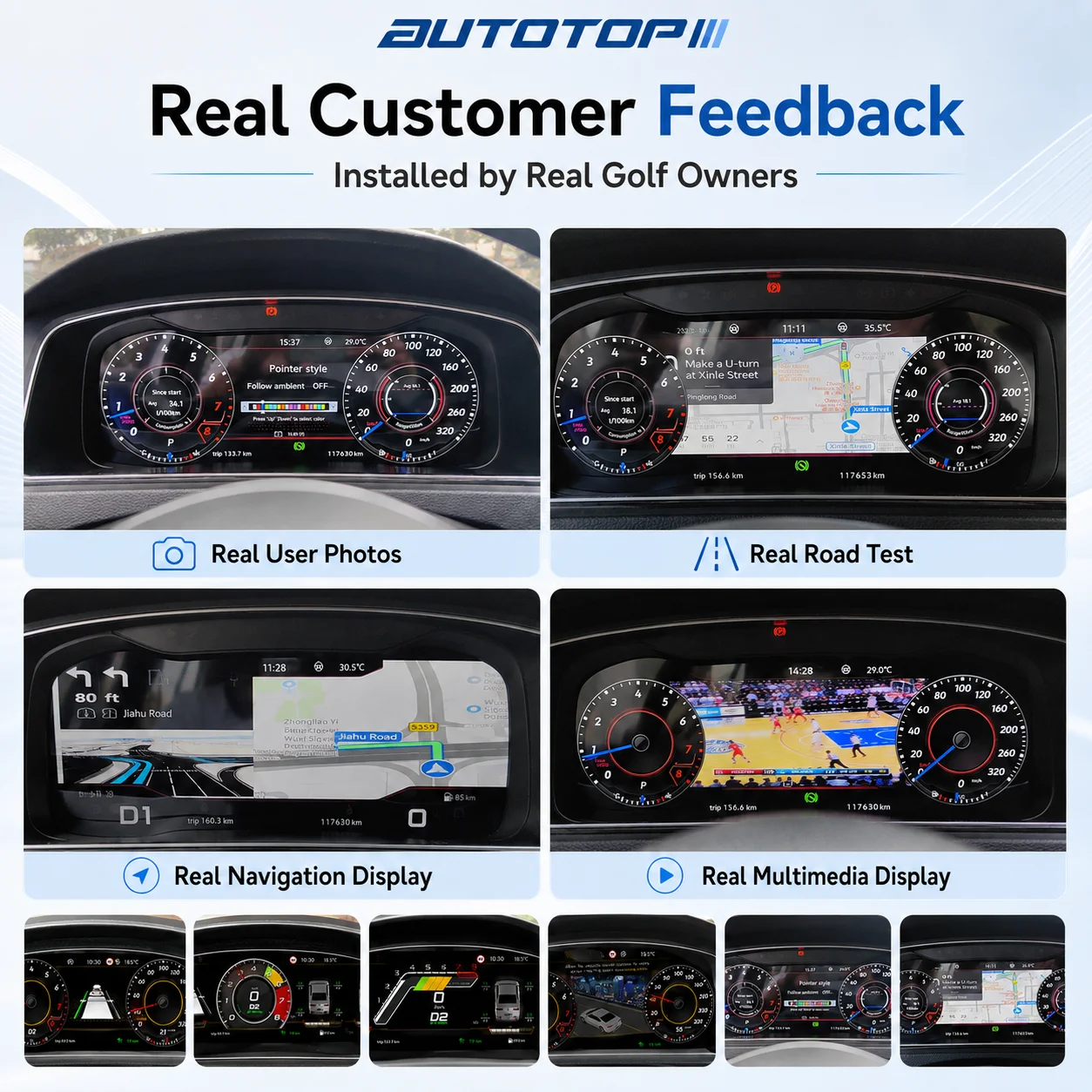 AUTOTOP Panel de Instrumentos Digital de 12.3" para Volkswagen VW Seat Leon MK3 5F 2013-2018, Actualización de Tablero LCD Virtual Cockpit, Reemplazo de Velocímetro Digital, CarPlay Inalámbrico, Android Auto, AirPlay, AutoLink, Pantalla de Información Original del Vehículo, Plug & Play. 7