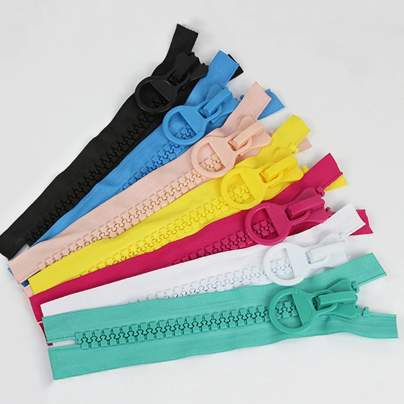 Sewing Threads 5/10Pcs 25cm Extra Large Resin Zipper Color No Endless Lock Zippers Pencil Bag Decoration Zip Garment Unstoppable Pocket Zips Ribbons