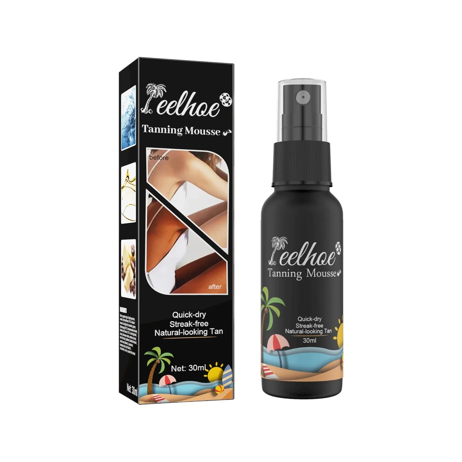 Body Quick Tanning Spray Create A Natural Summer Tan Bronzer In Sun-free Application Beach Lotion Sunless Tanning Spray Female Men_voghion.com