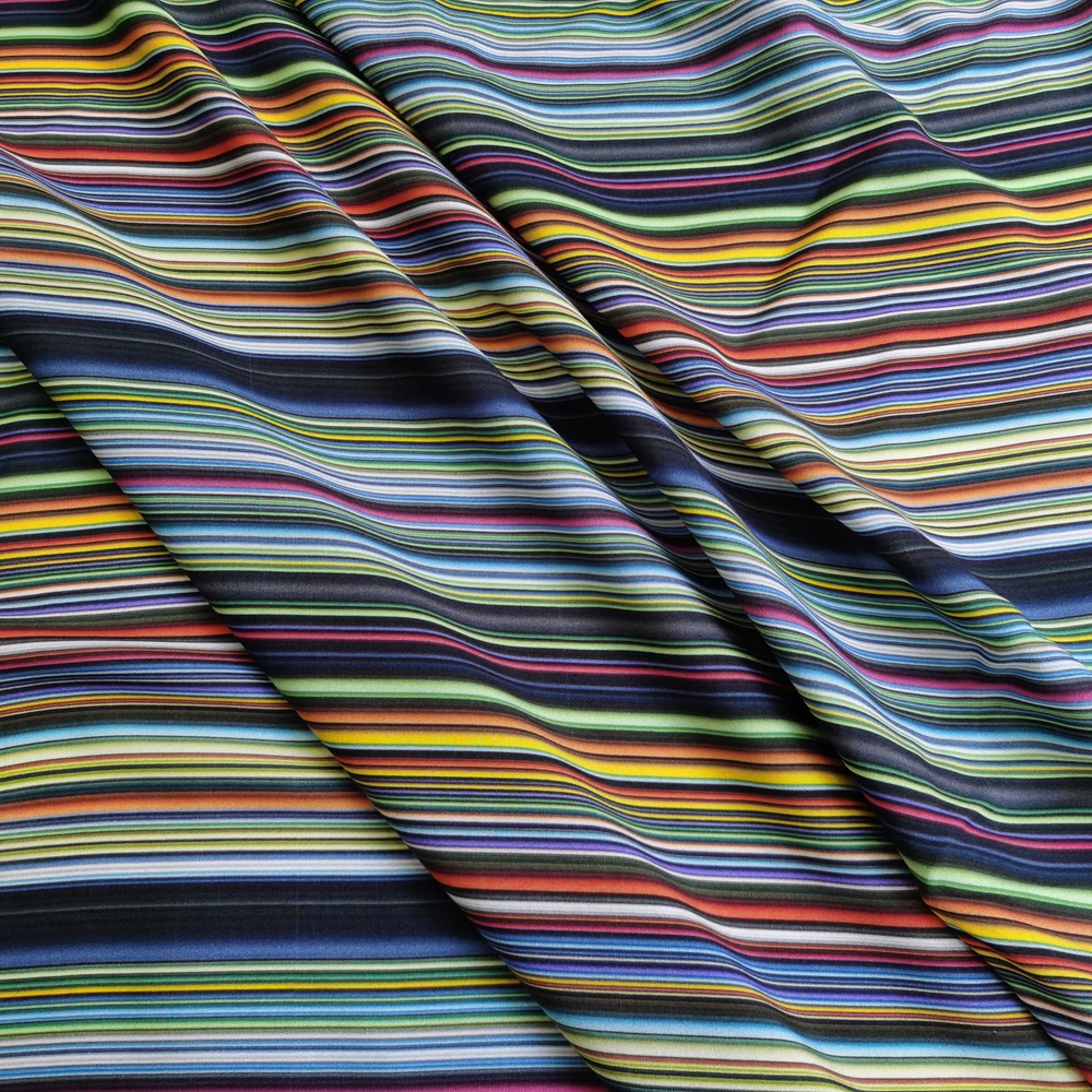 1 meter X 1.4 meter Colored Stripe Fabric Dress Shirt Pajamas Material Viscose Poplin 2