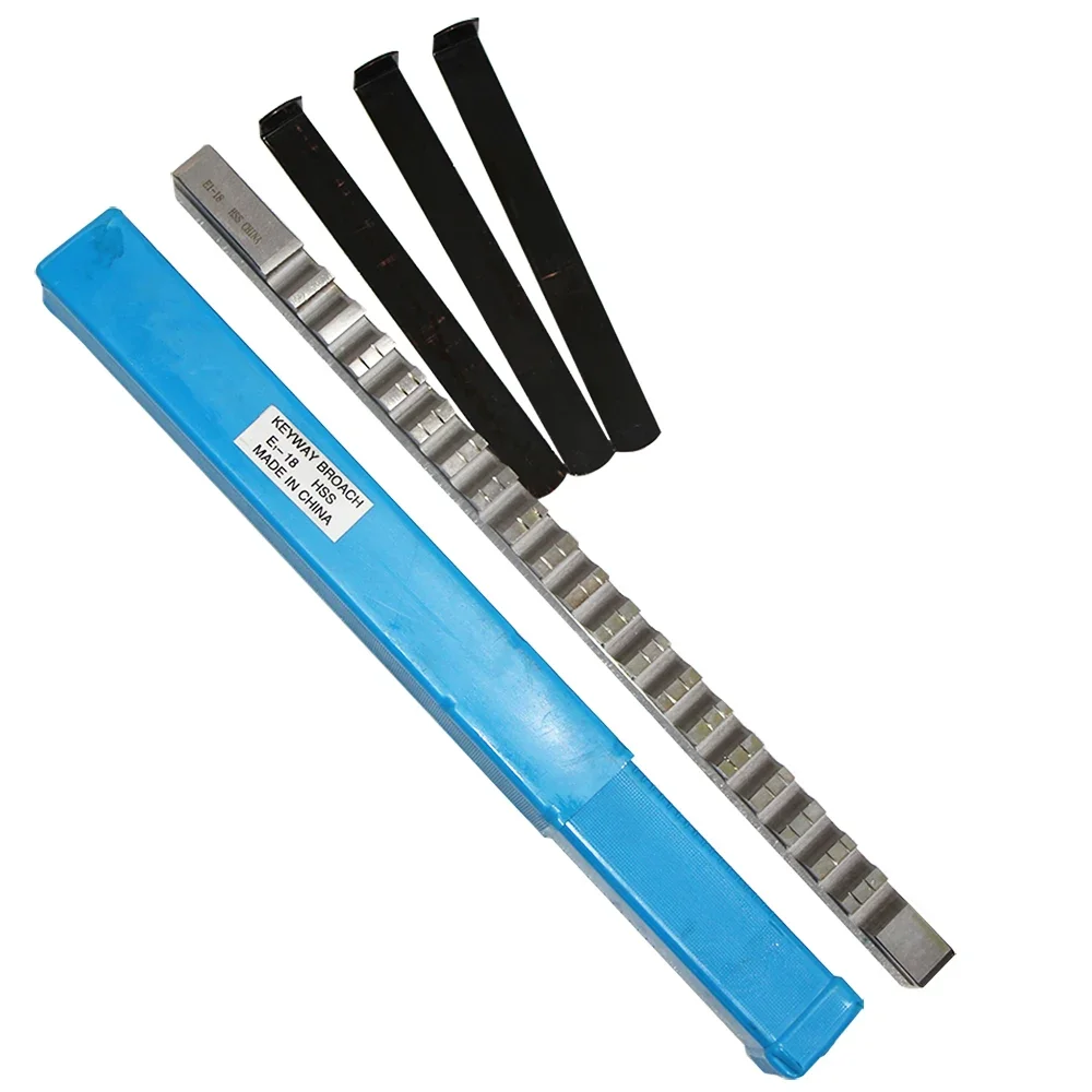 Push-Type Keyway Broach 16mm E Metric Sized HSS Broach Cutting Tool with Shim for CNC Machine