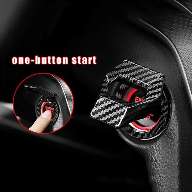 Couvercle de Bouton de Démarrage de Voiture De Démarrage Du Moteur  Interrupteur D'Arrêt Bouton Coque Autocollant,Une Clé Moteur Allumage  Bouton