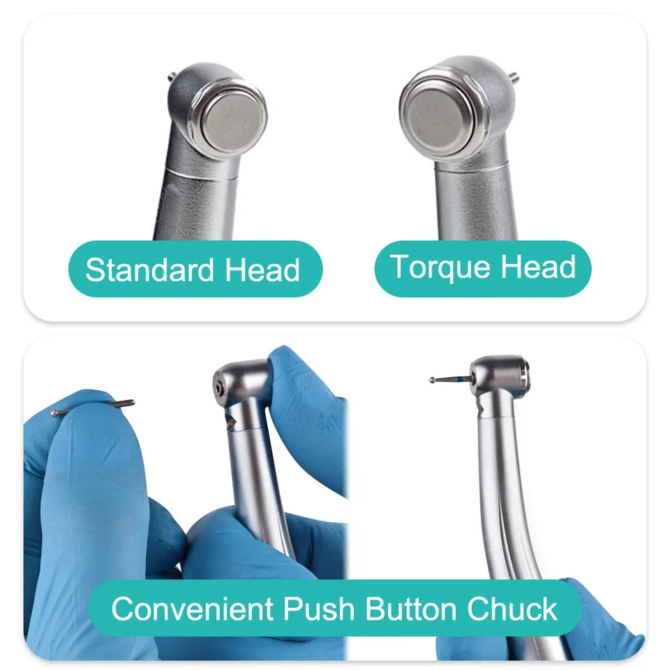 Pieza De Mano LED Dental, Generador Electrónico Integrado, Rodamiento Cerámico De Alta Velocidad, Cabezal Tándar, Botón Pulsador, 3 Turbina De Pulverización De Agua - AliExprs