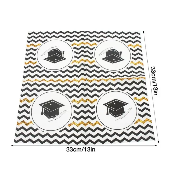 Grad Party Szalvéták Doktor Kalap Nyomtatott Színes Papír 2-Rétegű Középiskolai Főiskolai Érettségi Dekorációk 2023 - Image 6