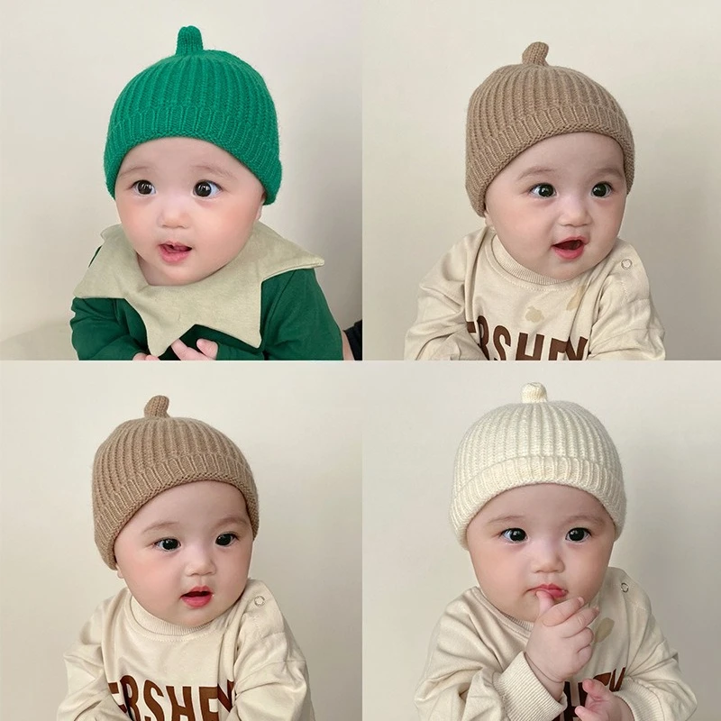 Winter Cute Knitted Baby Hats Newborn Thick Warm Boys Girls Beanie Ear Protection Caps Kids Bonnet for Newborn Caps Accessories