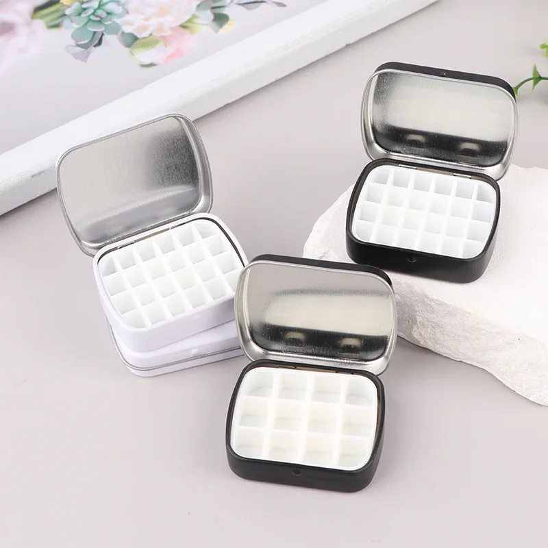 12/24 Grids Empty Watercolor Tin Box Mini Watercolor Paint Palette Portable Travel Painting Paint Color Palette Art Supplies