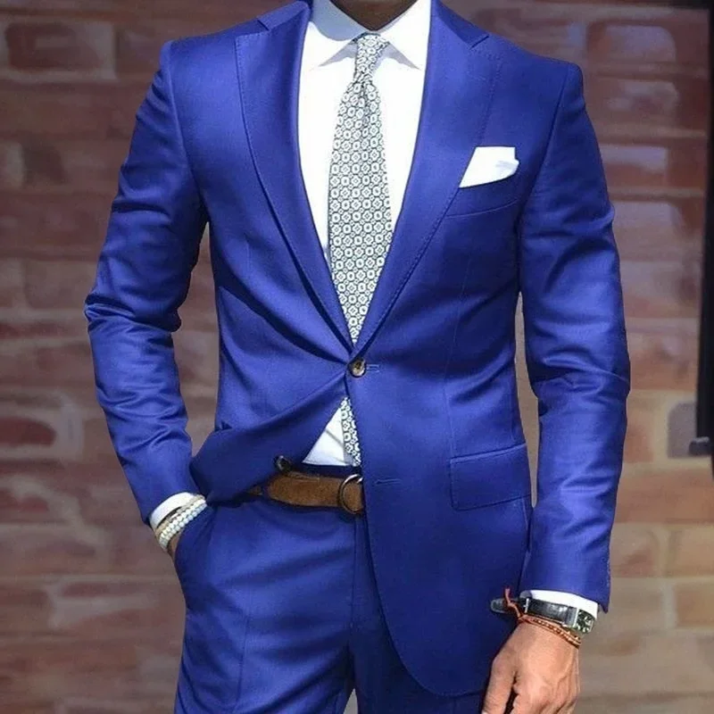 

Formal Groom Tuxedo 2 Pieces Wedding Prom Suit For Men Tailor Made Male Fashion Costume 2024 (Jacket+Pants)