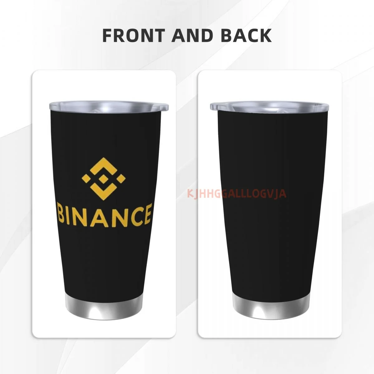 Binance Insulated 20oz Stainless Steel Thermo Coffee Cup Mug with Lid Tumbler for Office Home Car Bottl