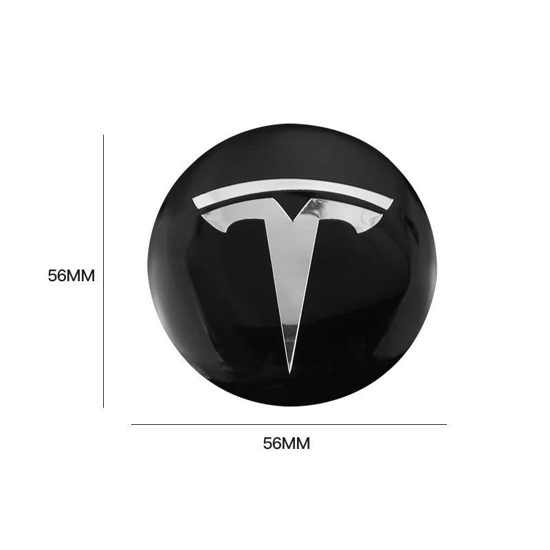 4Pcs Car Wheel Hub Center Cap Sticker Metal Decals Accessories for Tesla Model 3 Model S X Y Cybertruck Roadster