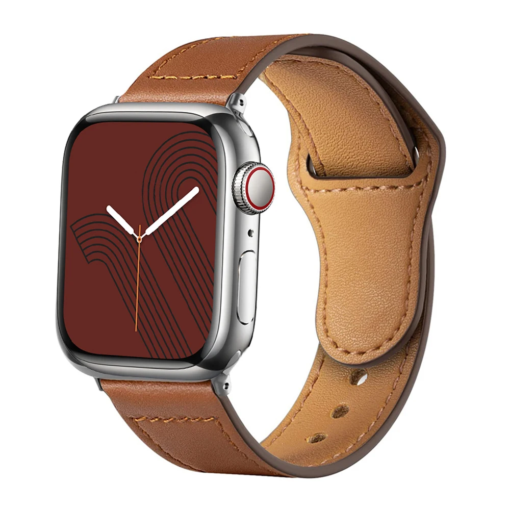 Genuin Luxury Leather Strap for Apple Watch Series 7 6 5 4 3 SE Watch Bands  for iWatch 38MM 40MM 42MM 44MM Bracelet Correa Wrist