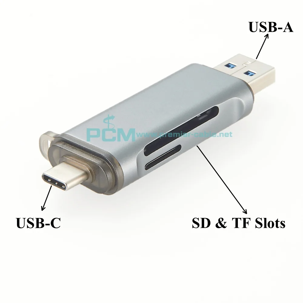 Portable USB3.0 Memory Card ReaderUSB3.0&USB C to SD MicroSD TF Thunderbolt 3 for PC Laptop Accessories Smart Memory Cardreader