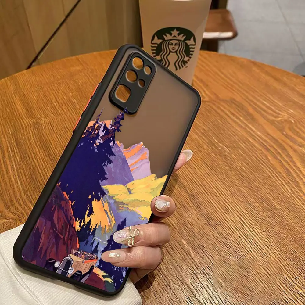 thumbnail image 1 of Matte Case for HONOR 70 50 30S 30 20 8X 9A 9X PLAY 4T X7 X9 X10 5G V40 Case Funda Coque Shell Art hand-Painted Mountain Scenery, 1 of 5