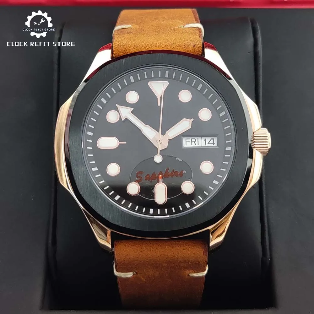 

42mm Men's Newest Automatic Mechanical Watch NH36 Movement Calendar Day Display Luminous Sterile Dial Men's Waterproof Watch