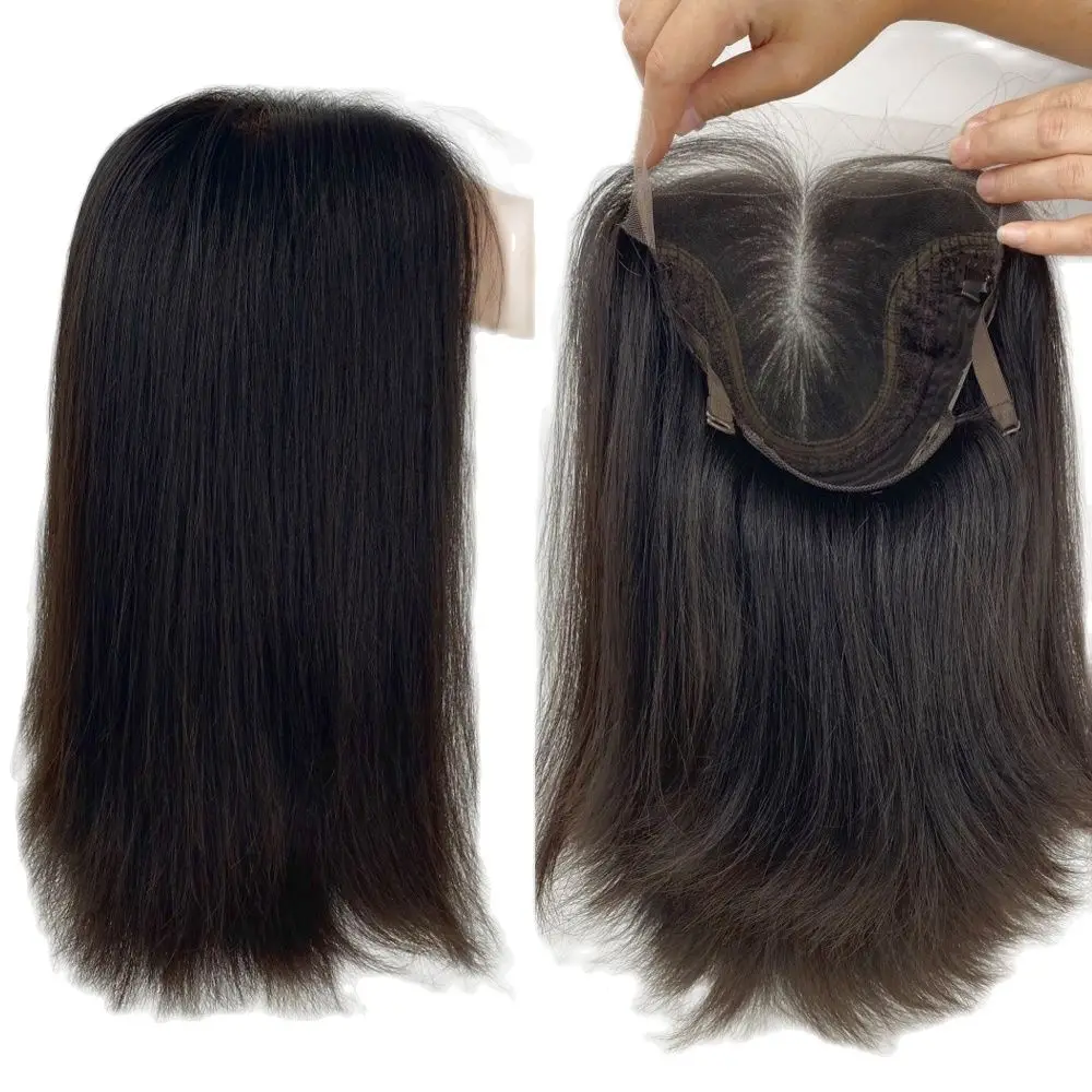 

HD Swiss Lace Front Jewish Wig Human Hair 100% Virgin European Human Hair Kosher Wig Same Length Hair Bob Wig Natural Black