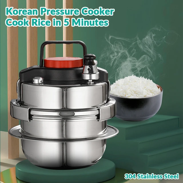 304 Stainless Steel Pressure Cooker Quickly Cooking with Safely Knob Rice  Cooker Portable Multifunction for Household Outdoor