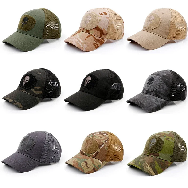 Tactical Baseball Cap Camo Combat Airsoft Paintball Adjustable Hat Summer Snapback Sun Hats Men Women