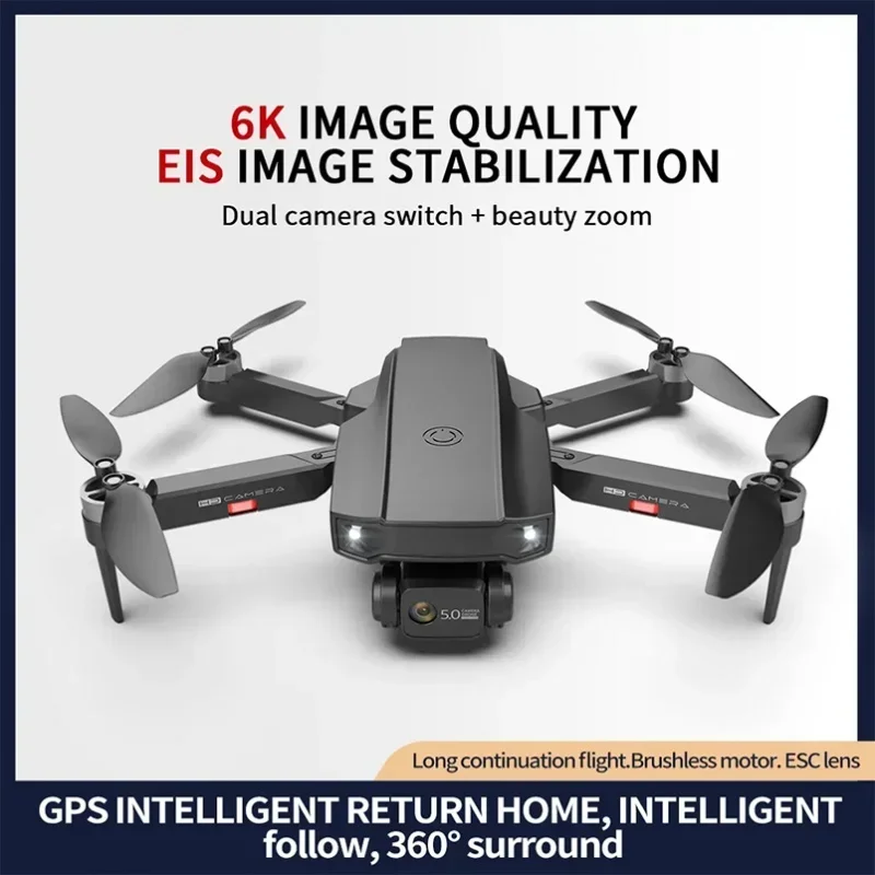 

HJ188 5G WIFI RC Drone 4K Profesional Quadcopter Mini HD 6K Camera With Brushless Motor GPS FPV Foldable Drone Child Toys Plane