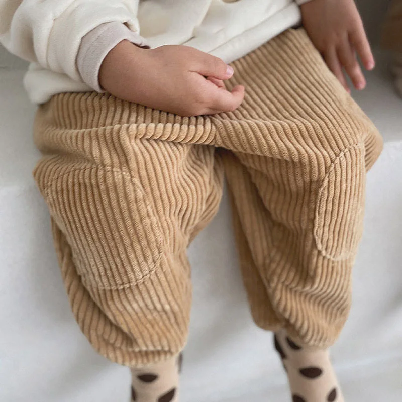 Baby Korean Style Pants Autumn Winter Padded Corduroy Boy's Pants Kids Corduroy Trousers Toddler Children Long