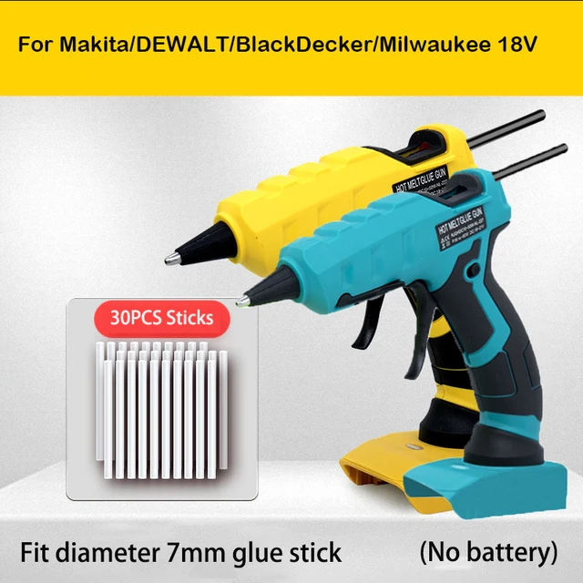 50W Cordless Hot Melt Glue Gun with 30Pcs 7mm Glue Sticks Repair DIY Tool  Fit for Milwaukee/Dewalt/Makita 18V Li-ion Battery - AliExpress