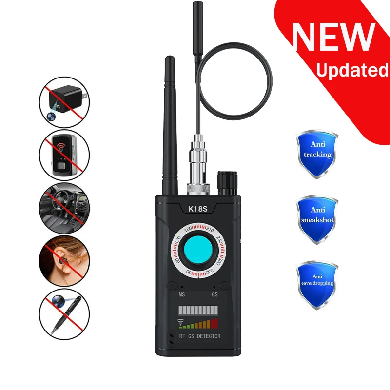 K18S Aggiornamento Segnale Rf Rilevatore Telecamera Nascosta Anti Spia Candid Pinhole Micro Cam Scan Localizzatore Gps Magnetico Gsm Secret Bug Finder