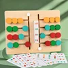 Montessori Learning Toys Mobile Color and Shape Puzzle Matching Brain Teasers Logic Game Early Educational Wooden Toys for Kids 2