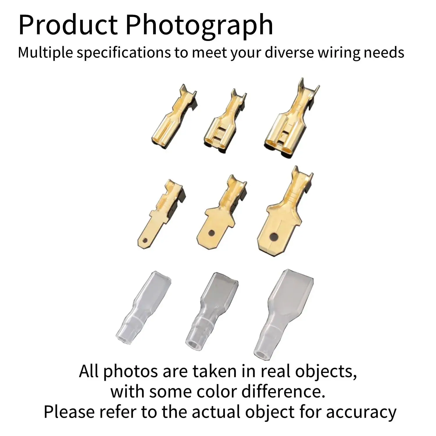 Wire Connectors 270pcs 2.8/4.8/6.3mm Insulated Male Female Wire Connector Brass Crimp Terminal Assorted Kit