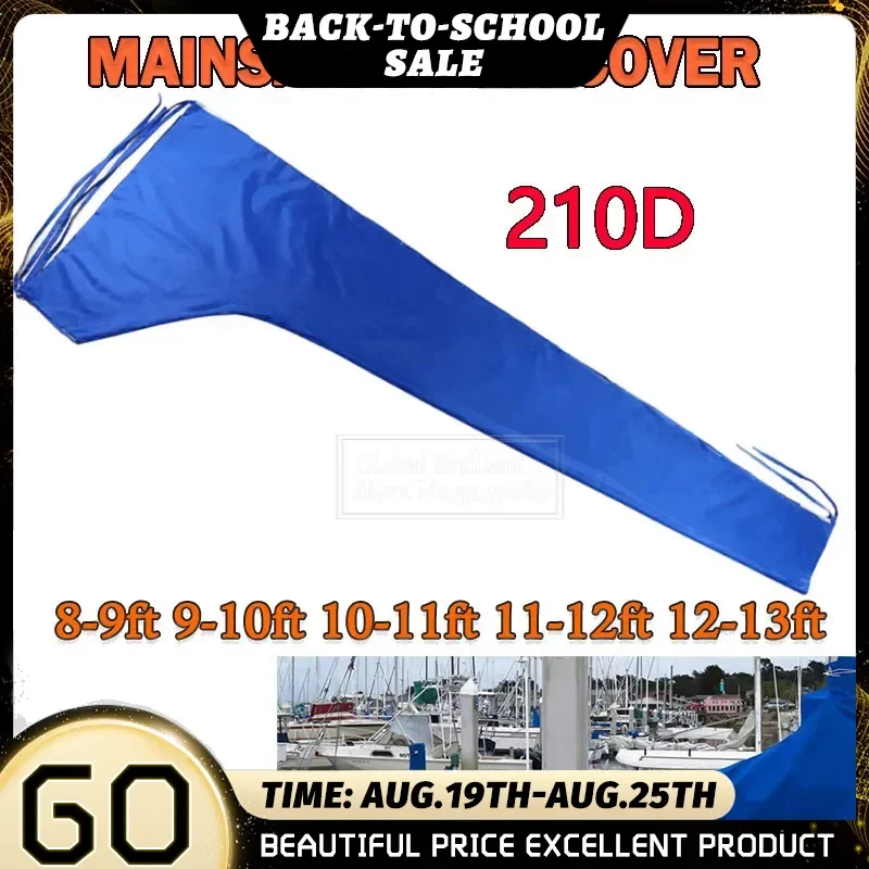 Boat Cover 3m/3.5m 210D Waterproof Mainsail Boom Cover Boat Cover Anti UV Windproof Sunshade Sail Blue Anti Scratch Dustproof