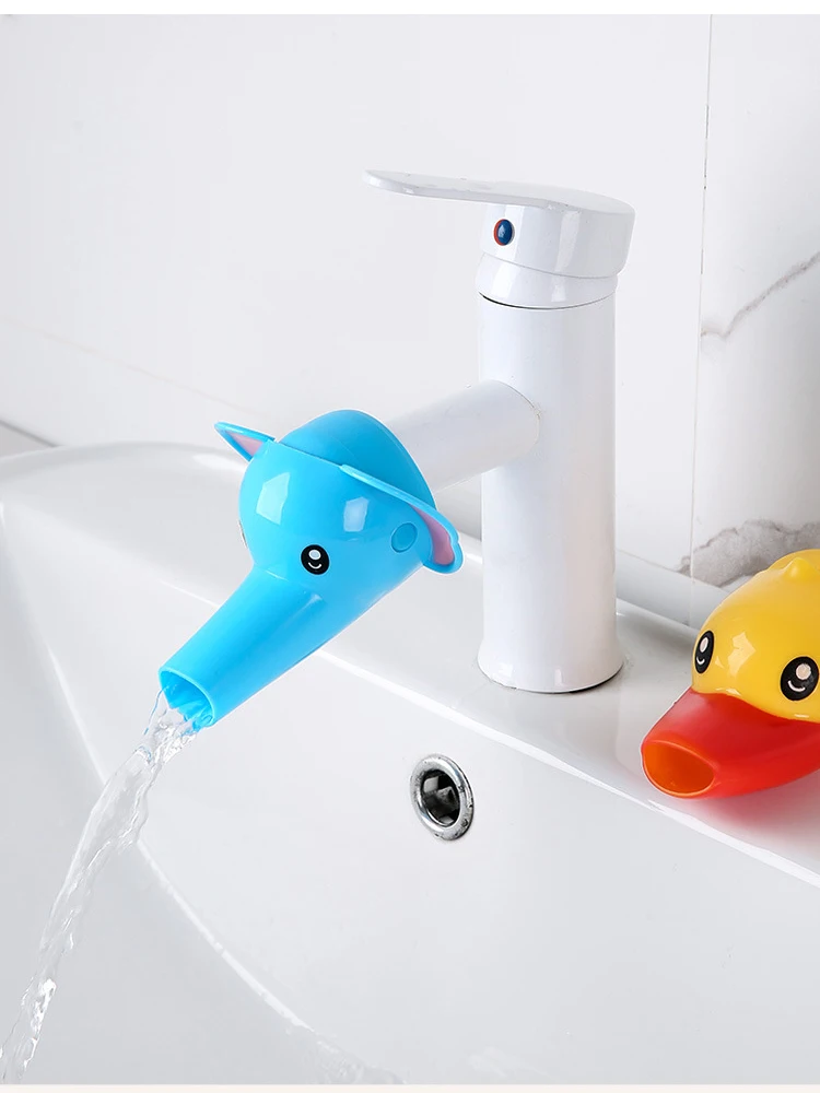 Children's Faucet Extender Guide Sink Cute Extended Water Guide Baby Cartoon Silicone Hand Washing Extender Children Faucet Extender