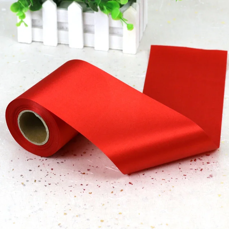 Elegant Red Silk Satin Ribbon Roll - 22 Meters for DIY Wedding and Birthday Party Decorations