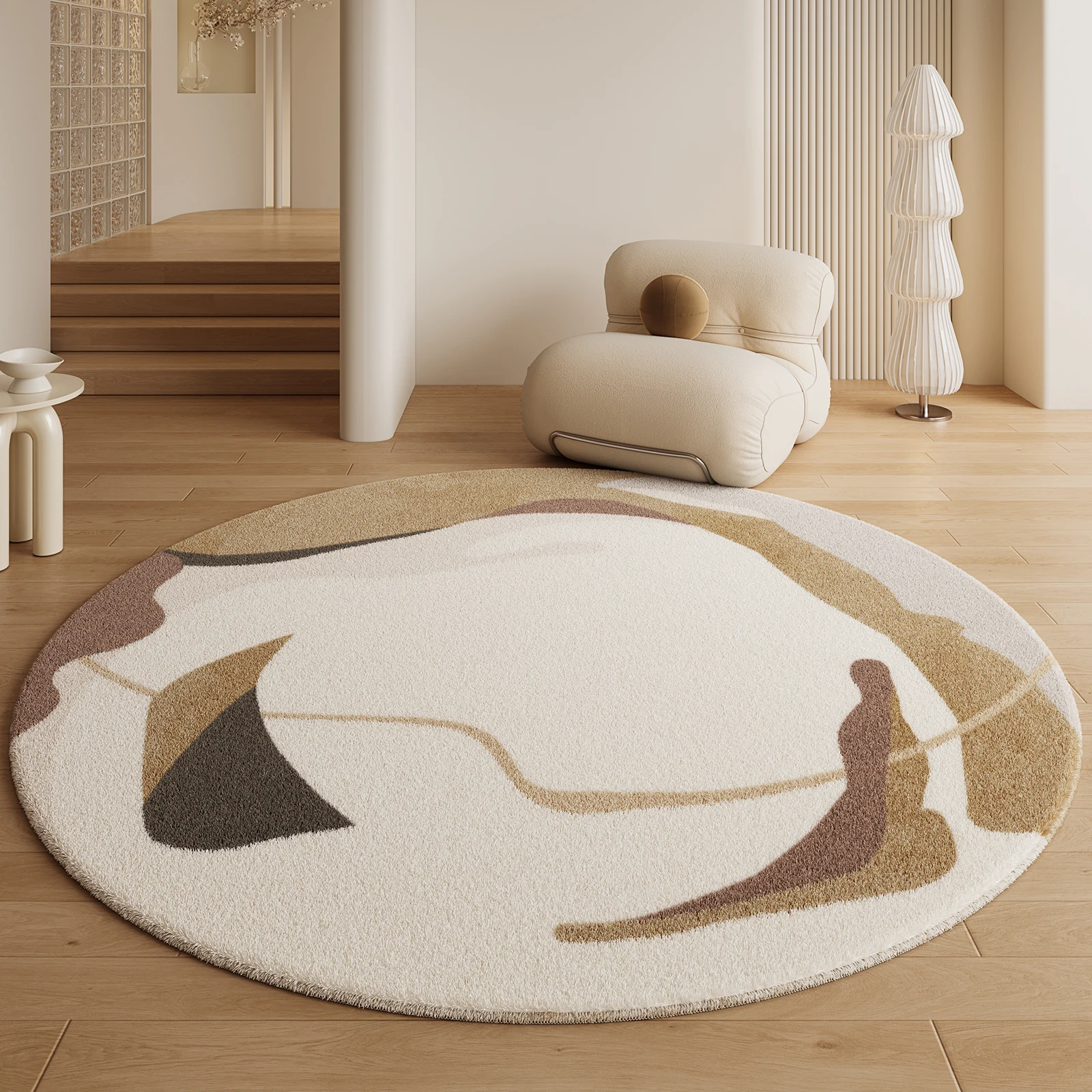 Carpet Living Room Round Bedroom Floor Mats Home Warm Carpet No Care Indoor Bedside Rugs Home Decor VIKAMA floor mat