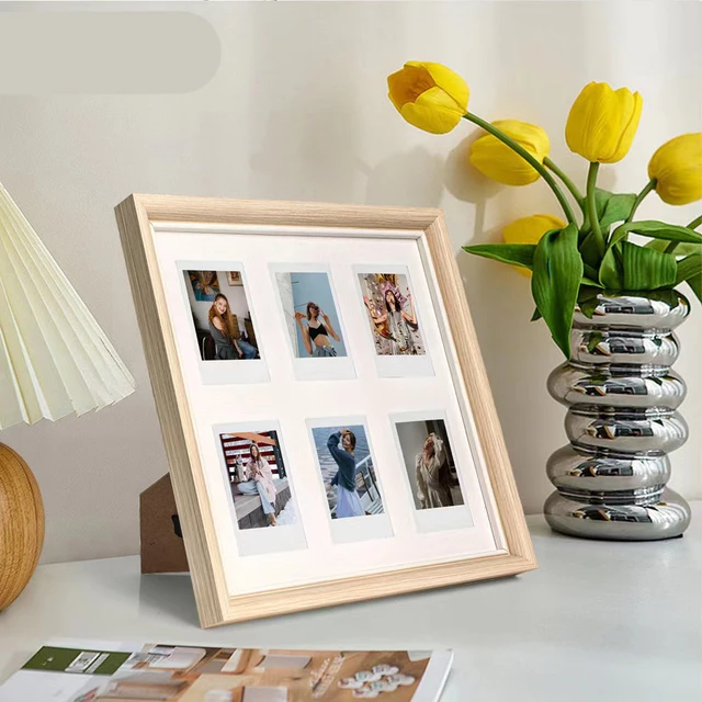 3/5/6/SQ/inch Photo Frame Minimalist Table Hanging Wall Square Wooden Frame Suitable For Fujifilm Instax Mini 12 11 EVO Camera