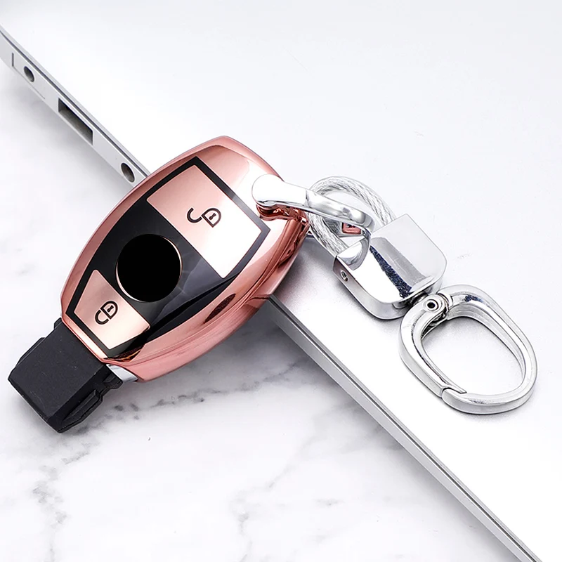 Soft TPU Car Remote Key Case Cover Fob for Mercedes Benz A B G R Class GLA GLK W176 W204 W251 W463 Accessories key chains