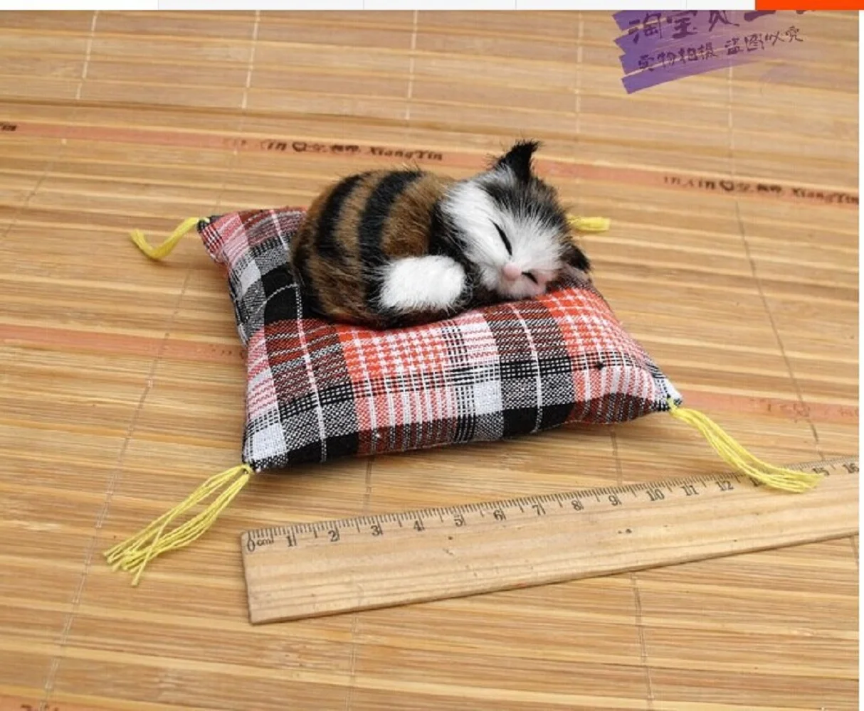 

Маленькая милая игрушка-кошка, мини-хаки, Спящая кошка, кукла, украшения для автомобиля, Подарочная кукла, около 10 см, 2047