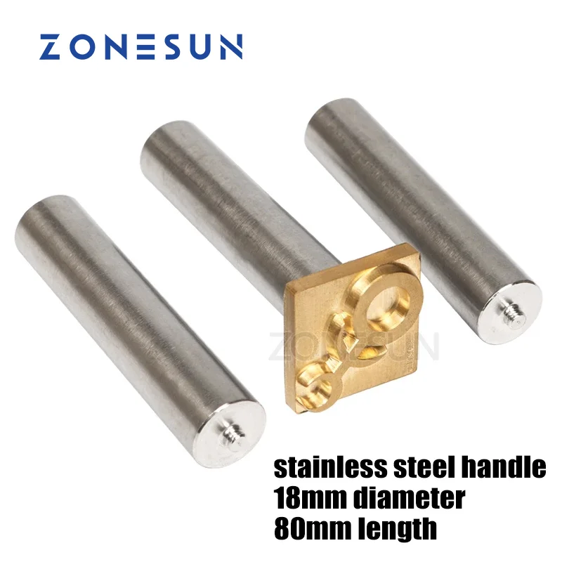ZONESUN Stainless steel Hammering Handle for Leather Emboss (Cold Press), hammer Handle for Custom Leather Stamp