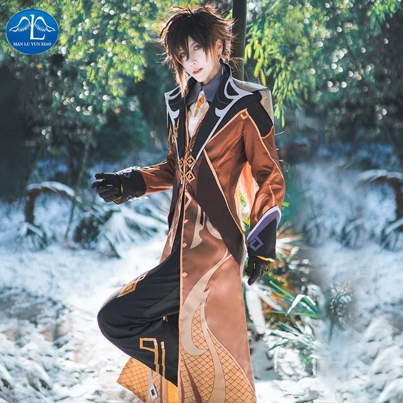 

Game Genshin Impact Cosplay Zhongli Cosplay Costume Men Genshin Impact Zhongli Outfit Halloween Uniform Custom Made