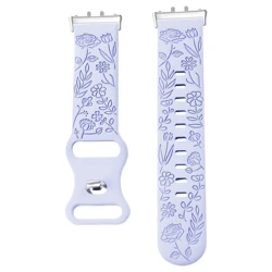 Floral Design Silicone Wristband - Galaxy Fit 3 (Lilac)