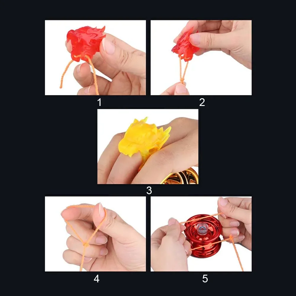 4 Colors Kids Magic Yoyo Responsive High-speed Aluminum Alloy Yo-yo CNC Lathe with Spinning String for Boys Girls Children 5
