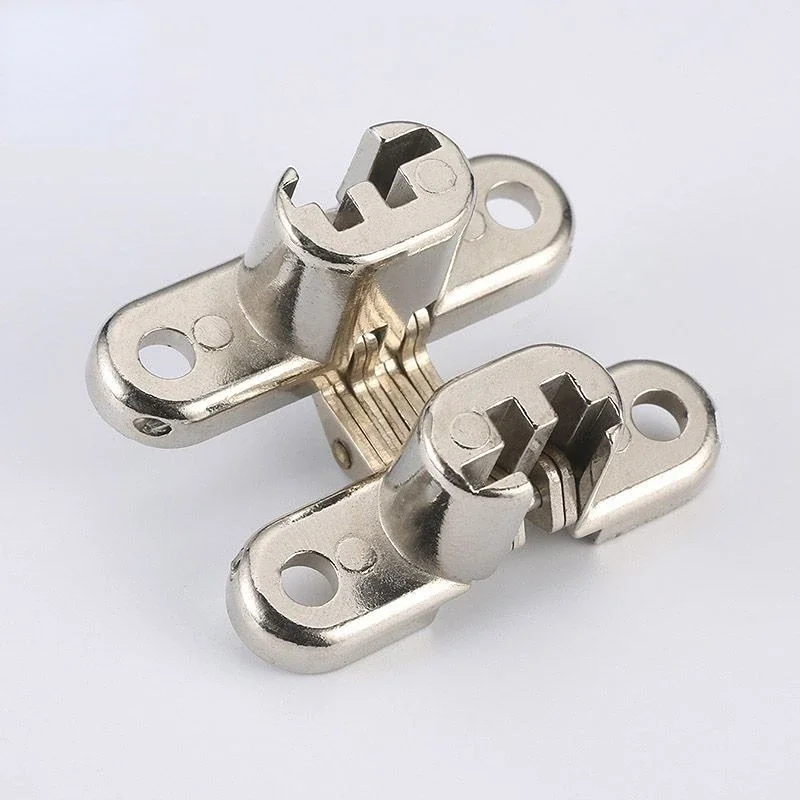 Hidden Hinges 8x42MM Invisible Concealed Cross Door Hinge Bearing 180D 1PCS with Screw for Folding Door/Window Furniture DIY