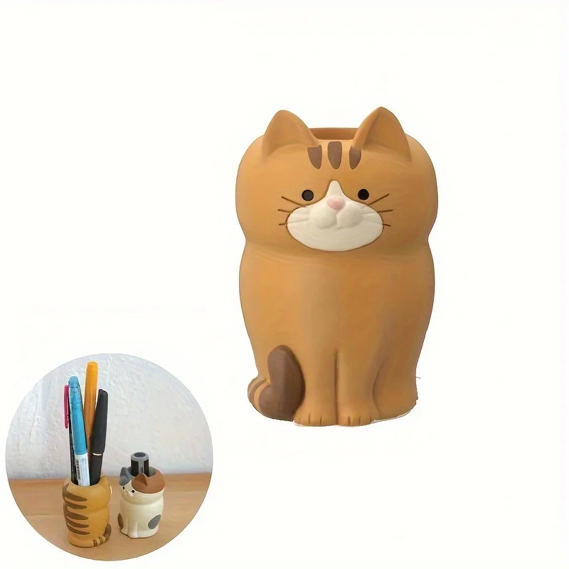 1pc Cute Cat Pen Holder, Desk Organizer for School Office and Home
