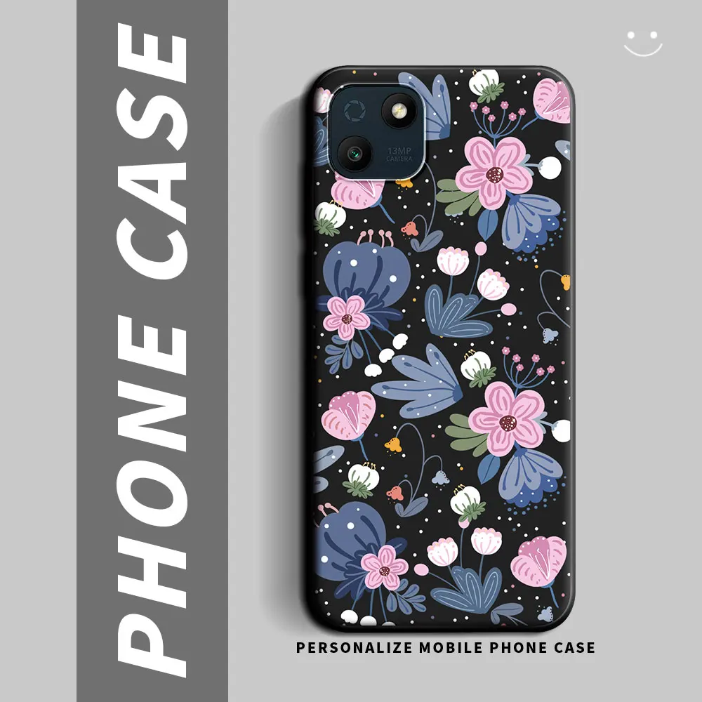 Cartoon Cute Flower Shockproof Silicone Soft Phone Case with Back Cover Shell