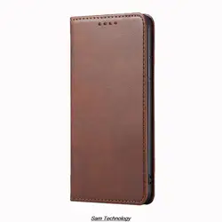 Magnetic Leather Wallet Flip Cover Case - Premium Holster Style Phone Bag for Case add Glass Film (XNWQC Brown)